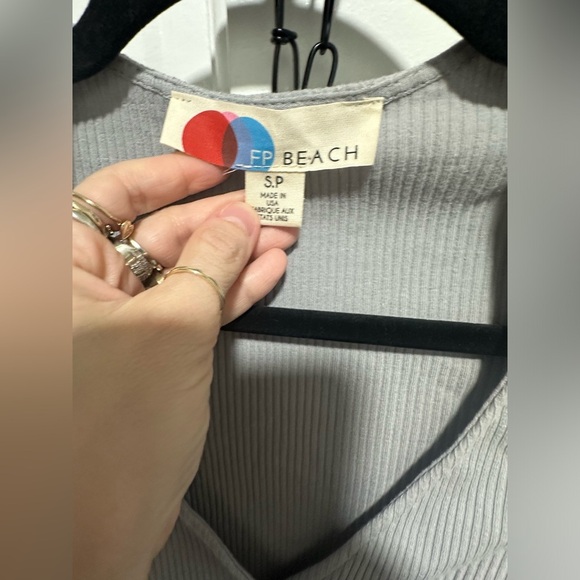 Free People Gray Ribbed Cut Out Dress Size Small - Picture 2 of 2